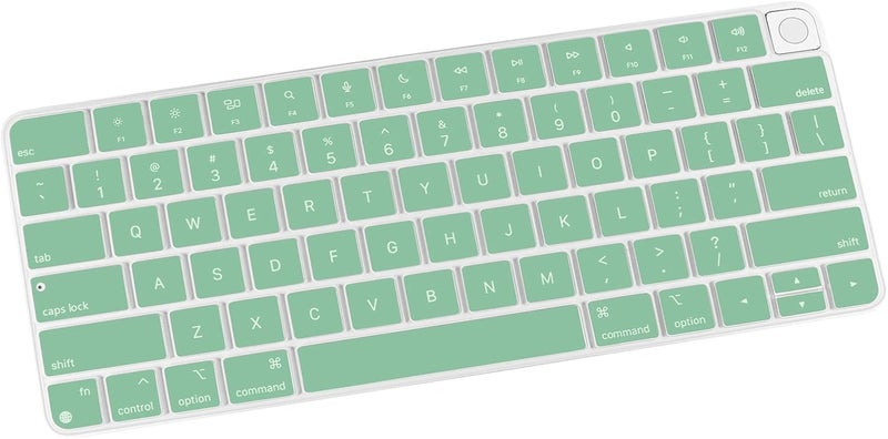Allinside Silicone Keyboard Cover for iMac Magic Keyboard A2449/A2450, Protective Skin for iMac 24" Wireless Keyboard Released in 2021, US Layout, Light Green - Image 1